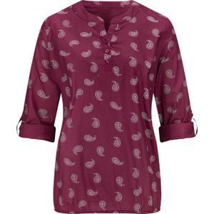 Dames Comfortabele blouse in bessenrood geprint