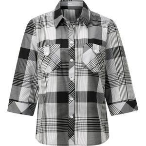 Blouse - Zwart/Wit Geruit - 50% Katoen 50% Polyester - Knoopsluiting