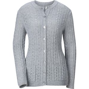 Lichtgrijs Mêlee - Vest - 73% Polyacryl, 20% Polyamide, 7% Polyester - Lange Mouwen