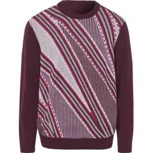 Heren Pullover met ronde hals in kers gedessineerd