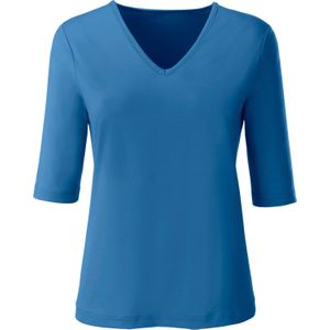 Dames Shirt met v-hals in blauw