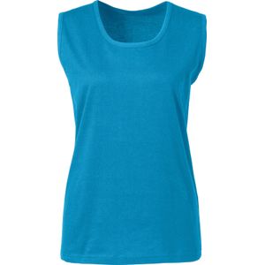 Dames Top met bandjes in turquoise