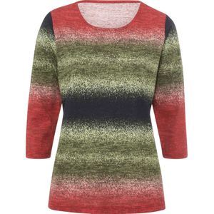 Longsleeve - Aardbei/Olijf Gedessineerd - 100% Katoen