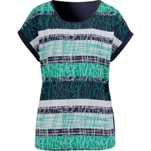 Dames Shirt met korte mouwen in mint/nachtblauw bedrukt