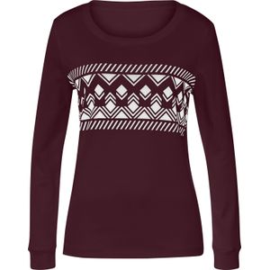 Classic Basics - Sweatshirt - Wijnrood/Ecru - 100% Katoen - Lange Mouwen