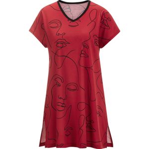 Dames Capripak in rood/zwart geprint