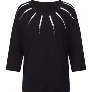 Dames Shirt met 3/4-mouw in zwart