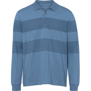 Poloshirt - Middenblauw/Rookblauw - 100% Katoen - Knoopsluiting