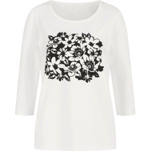 Dames Shirt met 3/4-mouw in ecru/zwart