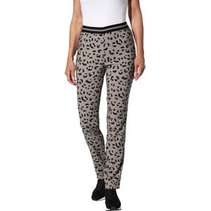 Dames Bengalinebroek in zwart/taupe geprint