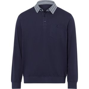 Classic Poloshirt - Marine - 1-delig - Lange Mouwen - Knoopsluiting
