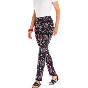Stretchbroeken - Zwart/Aardbei Gedessineerd - 100% Viscose