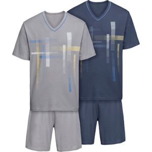 Pyjama - Grijs - Katoen - Korte Mouwen