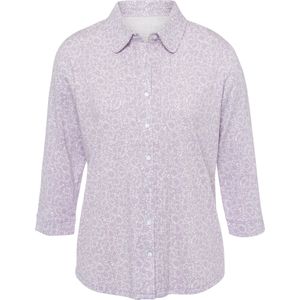 Dames Blouse met print in ecru/lila bedrukt