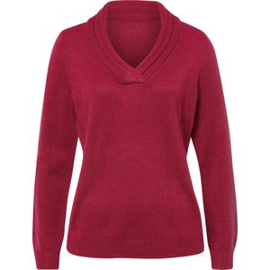 Dames Pullover met V-hals in framboos