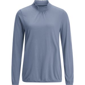 Dames Shirt met opstaande kraag in duivenblauw