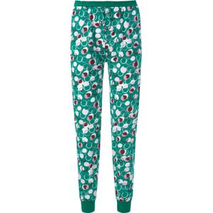 Dames Pyjama-Broek in smaragd gestippeld
