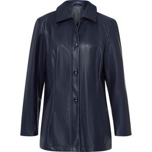Leren Jas - Marine - 100% Viscose - Lange Mouwen