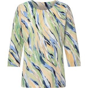 Dames Shirt met 3/4-mouw in pistache geprint