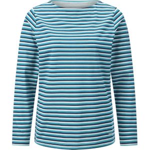 Casual Looks - Shirt - Topaas/Marine Gestreept - Lange Mouwen