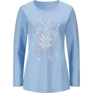 Dames Sweatshirt in ijsblauw/wit