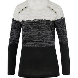 Classic Basics - Lichtgrijs/Zwart Gedessineerd - Shirt met Lange Mouwen - Ronde Hals