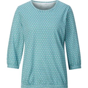Dames Shirt met 3/4-mouw in mint/petrol bedrukt