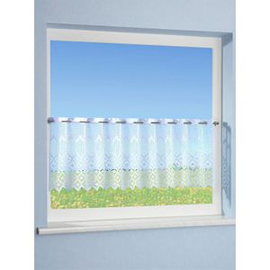 Raamdecoratie - Wit - Vitrage - Grafisch Dessin - Tijdloze Inkijkbescherming
