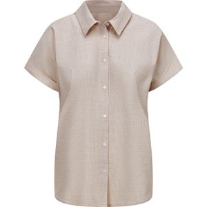 Dames Blouse met korte mouwen in beige/ecru gedessineerd
