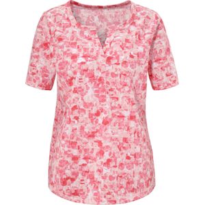 Dames Shirt met korte mouwen in poeder/flamingo bedrukt