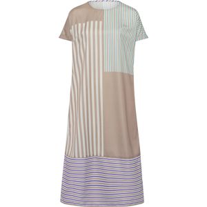 Dames A-lijn-jurk in ecru/beige bedrukt