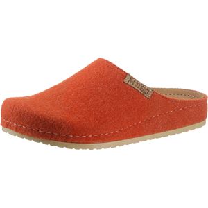 Pantoffels - Oranje - Wol - Leer Binnenzool - Licht Profiel Loopzool