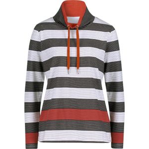 Casual Looks - Shirt - Roestrood/Zwart Gestreept - Lange Mouwen - 100% Katoen