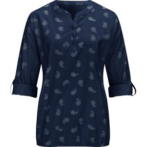 Dames Comfortabele blouse in wit/marine geprint