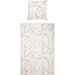Bedtextiel in ecru geprint
