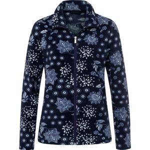 Dames Fleecejack in marine/ijsblauw bedrukt