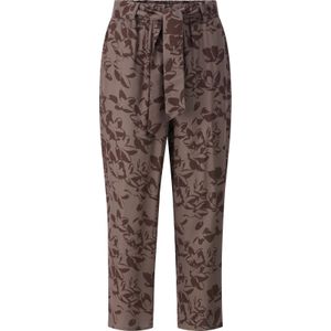 Dames 7/8-broek in donkertaupe/chocolade bedrukt