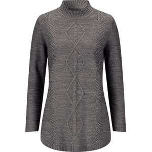 Dames Pullover met lange mouwen in antraciet/grijs gemêleerd