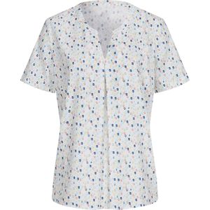 Comfortabele blouse in wit/mint bedrukt