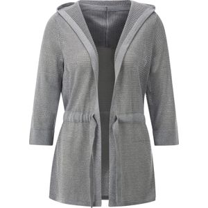 Lichtgrijs Vest - 82% Polyacryl - 3/4-Mouwen - Zonder Kraag