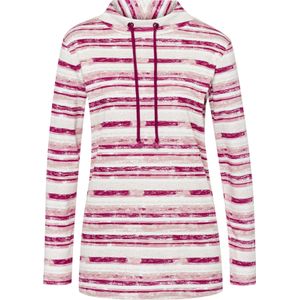 Dames Shirt met lange mouwen in hortensia/ecru bedrukt