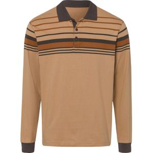 Heren Poloshirt met lange mouwen in camel