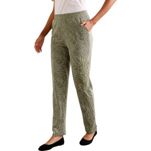 Dames Vrijetijdsbroek in kaki/zand/bedrukt
