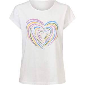 Dames Shirt met korte mouwen in wit/orchidee