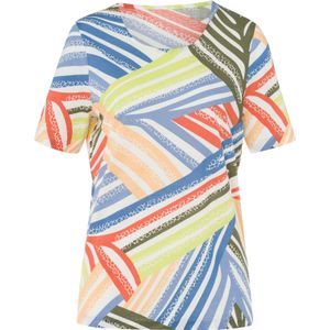 Ecru/Kaki Gedessineerd T-shirt - 100% Katoen