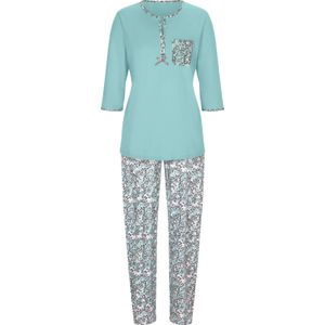 Pyjama - Mint/Grijs Gedessineerd - Single-Jersey - 100% Katoen