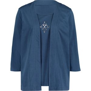 Dames 2-in-1-shirt in jeansblauw
