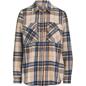 Flanellen Blouse - Meerkleurig - Opgeruwd - Overhemdkraag - Lange Mouwen