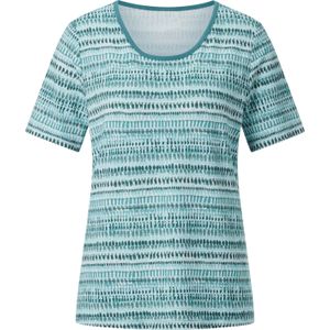 Dames Shirt met print in jade/ecru bedrukt