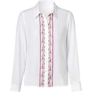 Dames Folkloreblouse in ecru/rozenkwarts bedrukt